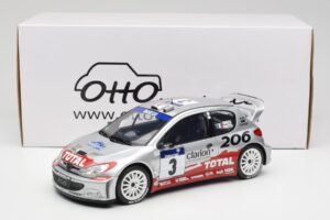 Peugeot 206 WRC #3 G. Panizzi / H. Panizzi Rally Tour de Corse 2002 Otto 1:18 OT1085 Gyanta – 6. kép a 6-ből