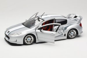 Peugeot 407 Racing Ezüst Solido 1:18 90642 Fém – 2. kép a 8-ből