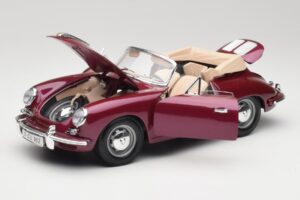Porsche 356B Kabrió Padlizsán Bburago 1:18 3021-M4 Fém – 2. kép a 8-ből
