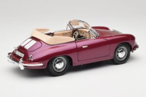 Porsche 356B Kabrió Padlizsán Bburago 1:18 3021-M4 Fém – 3. kép a 8-ből