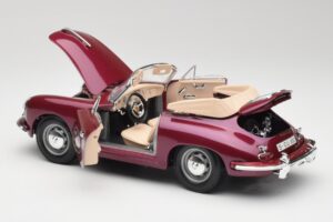 Porsche 356B Kabrió Padlizsán Bburago 1:18 3021-M4 Fém – 5. kép a 8-ből