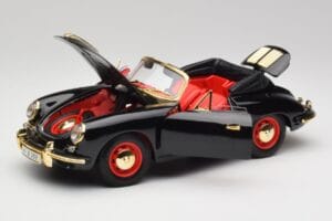 Porsche 356B Kabrió Fekete Bburago 1:18 3031D Fém – 2. kép a 8-ből