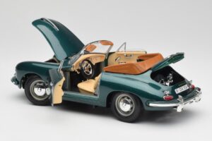 Porsche 356B Kabrió Zöld Bburago 1:18 3051-M1 Fém – 5. kép a 8-ből