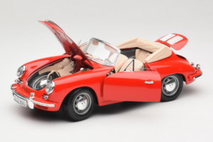 Porsche 356B Kabrió Piros Tchibo 1:18 45703 Fém – 2. kép a 8-ből