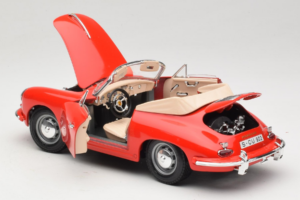 Porsche 356B Kabrió Piros Tchibo 1:18 45703 Fém – 5. kép a 8-ből