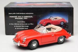Porsche 356B Kabrió Piros Tchibo 1:18 45703 Fém – 8. kép a 8-ből