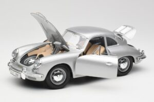 Porsche 356B Ezüst Bburago 1:18 3021-M1 Fém – 2. kép a 8-ből