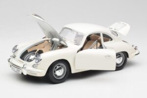 Porsche 356B Fehér Bburago 1:18 3021-M3 Fém – 2. kép a 8-ből