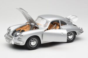 Porsche 356B Ezüst & Barna Belső Bburago 1:18 3021-M2 Fém – 2. kép a 8-ből