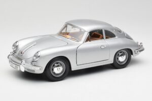 Porsche 356B Ezüst & Barna Belső Bburago 1:18 3021-M2 Fém