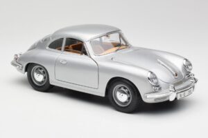 Porsche 356B Ezüst & Barna Belső Bburago 1:18 3021-M2 Fém – 6. kép a 8-ből