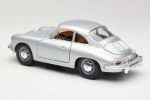 Porsche 356B Ezüst & Barna Belső Bburago 1:18 3021-M2 Fém – 7. kép a 8-ből