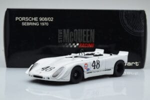 Porsche 908/02 #48 S. McQueen / P. Revson 12 Hours of Sebring 2nd Place Post Race Version 1970 AUTOart 1:18 87072 Fém – 8. kép a 8-ből