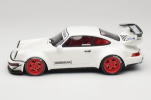 Porsche 911 964 RWB Hoonigan Fehér GT Spirit 1:18 GT732 Gyanta – 3. kép a 6-ből