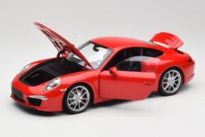 Porsche 911 991 Carrera S Guards Piros Minichamps 1:18 100061020 Fém – 2. kép a 8-ből