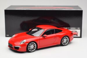 Porsche 911 991 Carrera S Guards Piros Minichamps 1:18 100061020 Fém – 8. kép a 8-ből