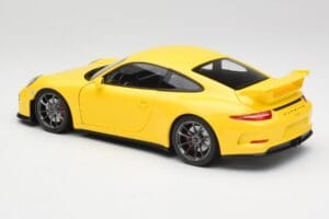 Porsche 911 991 GT3 Racing Sárga & Ezüst Kerekek Minichamps 1:18 110062722 Fém – 7. kép a 8-ből