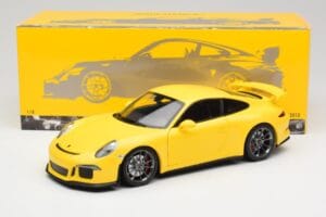 Porsche 911 991 GT3 Racing Sárga & Ezüst Kerekek Minichamps 1:18 110062722 Fém – 8. kép a 8-ből