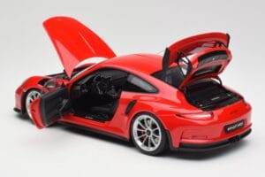 Porsche 911 991 GT3 RS Guards Piros Ezüst Felnik AUTOart 1:18 78165 Fém – 5. kép a 8-ből