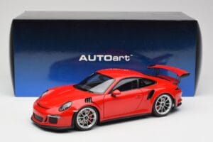 Porsche 911 991 GT3 RS Guards Piros Ezüst Felnik AUTOart 1:18 78165 Fém – 8. kép a 8-ből