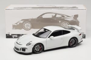 Porsche 911 991 GT3 Fehér Ezüst Felnikkel Minichamps 1:18 113062721 Fém – 8. kép a 8-ből