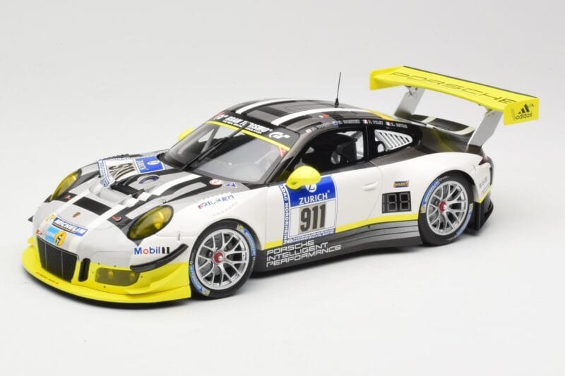 Porsche 911 991.1 GT3 R #911 Manthey Racing N. Tandy / E. Bamber 24h Nurburgring 2016 Minichamps 1:18 155166911 Fém