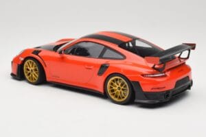 Porsche 911 991.2 GT2 RS Narancssárga Weissach Package Arany Felnik Minichamps 1:18 155068305 Fém – 5. kép a 6-ből