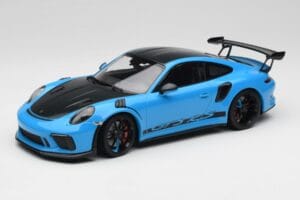 Porsche 911 991.2 GT3 RS Miami Kék Weissach Package & Fekete Magnézium Felnik Minichamps 1:18 153068231 Fém