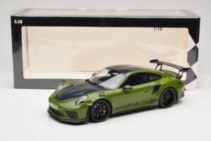 Porsche 911 991.2 GT3 RS Weissach Package Lizard Green Wording & Fekete Magnézium Felnik Minichamps 1:18 155068232 Fém – 6. kép a 6-ből