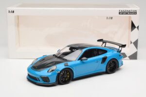 Porsche 911 991.2 GT3 RS Weissach Package Shark Blue Fekete Magnézium Felnik Minichamps 1:18 153068224 Fém – 6. kép a 6-ből