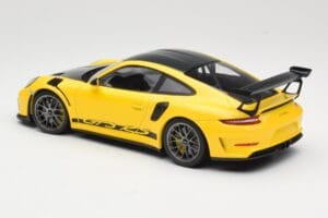 Porsche 911 991.2 GT3 RS Sárga Weissach Package Platinum Wheels Minichamps 1:18 155068221 Fém – 5. kép a 6-ből