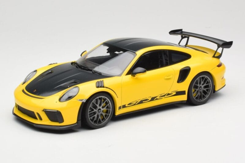 Porsche 911 991.2 GT3 RS Sárga Weissach Package Platinum Wheels Minichamps 1:18 155068221 Fém