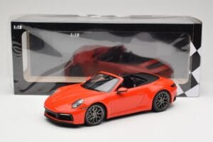 Porsche 911 992 Carrera 4S Kabrió Narancssárga Minichamps 1:18 155067334 Fém – 6. kép a 6-ből