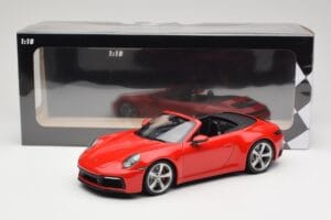 Porsche 911 992 Carrera 4S Kabrió Piros Minichamps 1:18 155067331 Fém – 6. kép a 6-ből