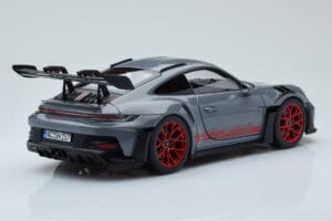 Porsche 911 992 GT3 RS Arctic Szürke Pyro Piros Norev 1:18 187350 Fém – 3. kép a 8-ből
