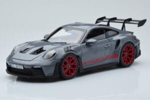 Porsche 911 992 GT3 RS Arctic Szürke Pyro Piros Norev 1:18 187350 Fém
