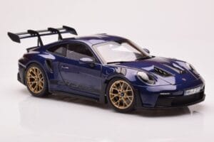 Porsche 911 992 GT3 RS Gentian Kék Metál Norev 1:18 187363 Fém – 6. kép a 8-ből