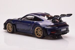 Porsche 911 992 GT3 RS Gentian Kék Metál Norev 1:18 187363 Fém – 7. kép a 8-ből