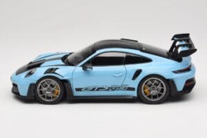 Porsche 911 992 GT3 RS Weissach Pack Gulf Blue Norev 1:18 187367 Fém – 4. kép a 8-ből