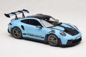 Porsche 911 992 GT3 RS Weissach Pack Gulf Blue Norev 1:18 187367 Fém – 6. kép a 8-ből