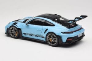 Porsche 911 992 GT3 RS Weissach Pack Gulf Blue Norev 1:18 187367 Fém – 7. kép a 8-ből