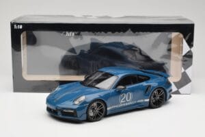 Porsche 911 992 Turbo S Sport Design Package Gentian Blue Metallic Minichamps 1:18 155069170 Fém – 6. kép a 6-ből