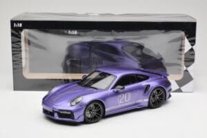 Porsche 911 992 Turbo S Sport Design Package Viola Metallic Minichamps 1:18 155069174 Fém – 6. kép a 6-ből