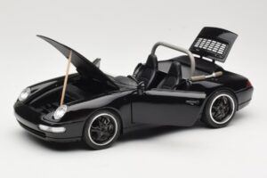 Porsche 911 993 Carrera Kabrió Fekete Bburago 1:18 3090-M1 Fém – 2. kép a 8-ből