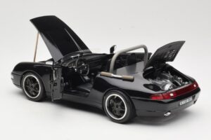 Porsche 911 993 Carrera Kabrió Fekete Bburago 1:18 3090-M1 Fém – 5. kép a 8-ből