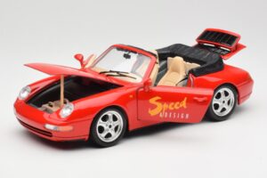 Porsche 911 993 Carrera Kabrió Piros Bburago 1:18 3090 Fém – 2. kép a 8-ből