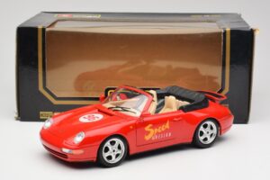 Porsche 911 993 Carrera Kabrió Piros Bburago 1:18 3090 Fém – 8. kép a 8-ből
