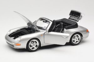 Porsche 911 993 Carrera Kabrió Ezüst Bburago 1:18 18-12039 Fém – 2. kép a 8-ből