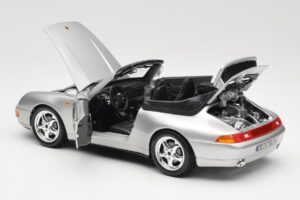 Porsche 911 993 Carrera Kabrió Ezüst Bburago 1:18 18-12039 Fém – 5. kép a 8-ből