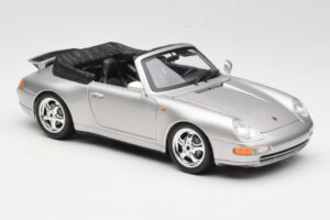 Porsche 911 993 Carrera Kabrió Ezüst Bburago 1:18 18-12039 Fém – 6. kép a 8-ből